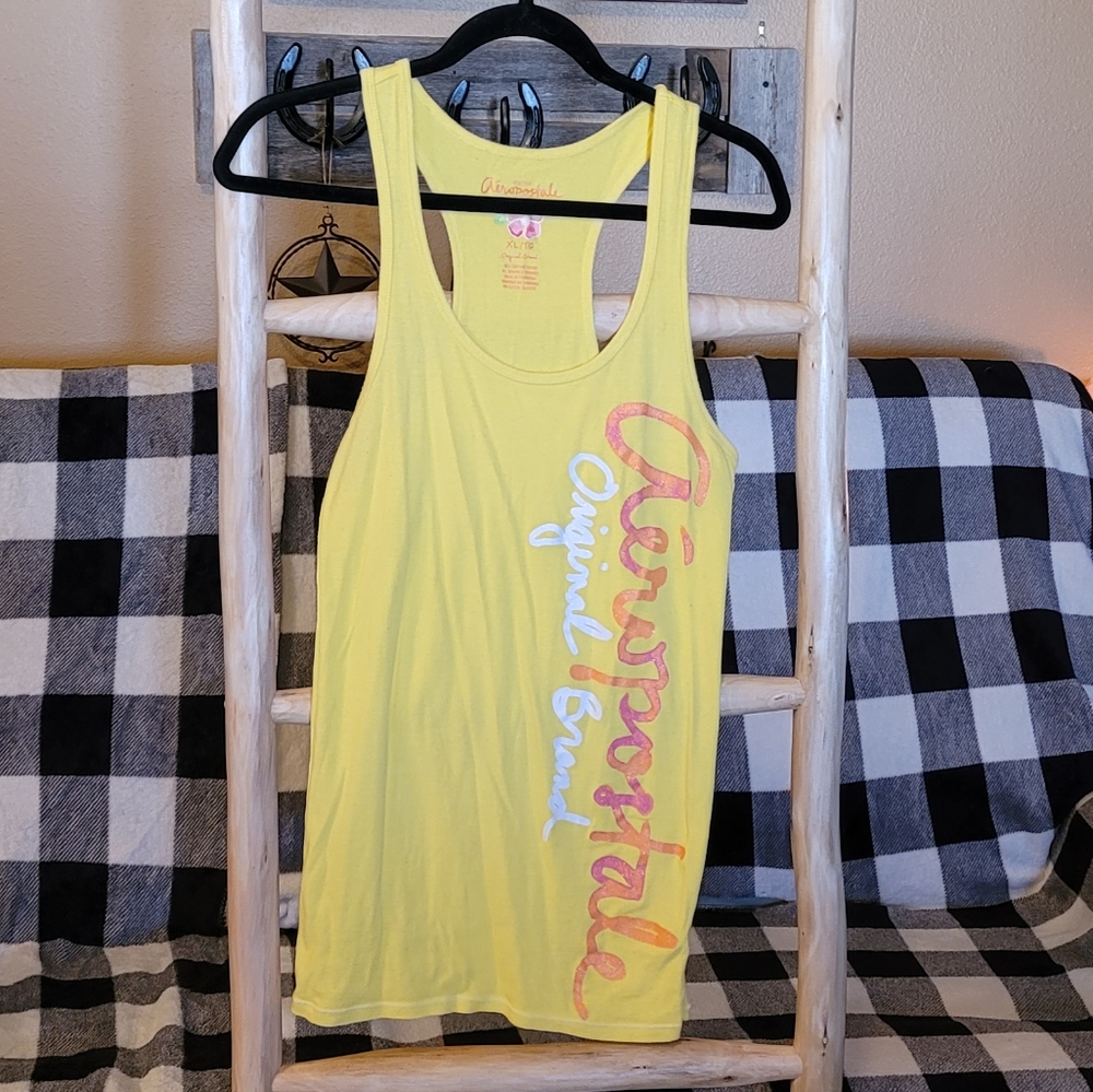 Womens/ Juniors Aeropostale racer back tank in yellow 💛 size xl
